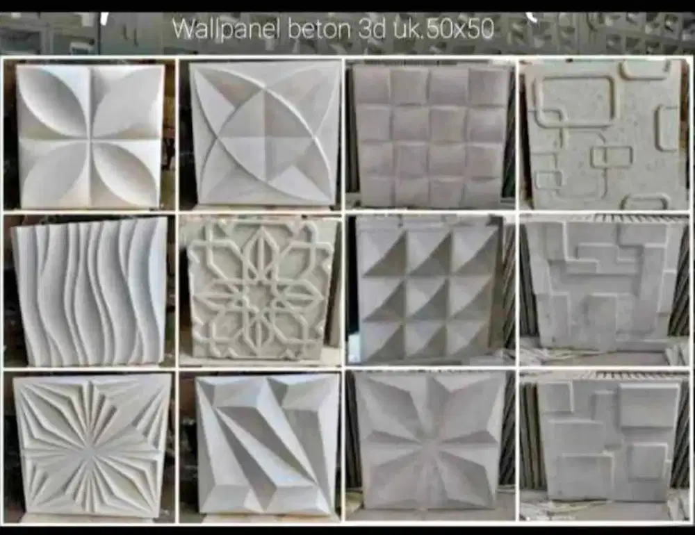 Wallpaper beton ornamen dinding
