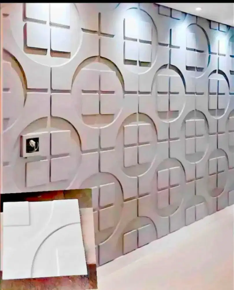 Wallpaper beton ornamen dinding