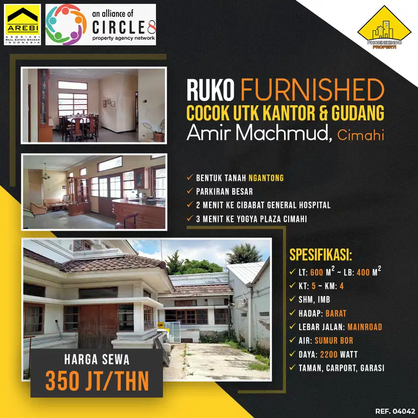 Ruko Furnish Cocok Untuk Kantor & Gudang Mainroad Amir Machmud, Cimahi