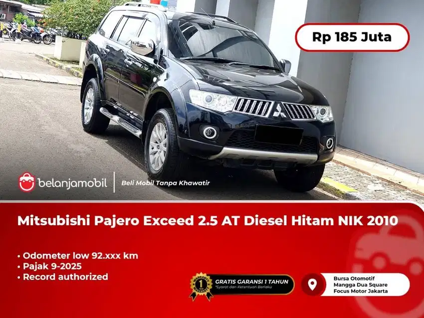 [KM92RIBU] Mitsubishi Pajero Exceed 2.5 AT Diesel Hitam 2010 2011