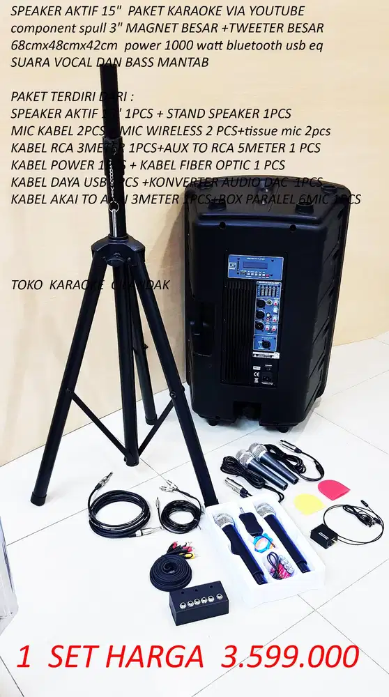 paket karaoke speaker aktif 15