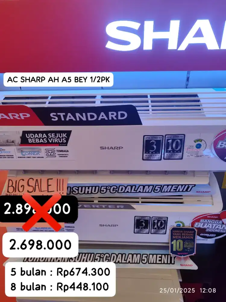AC SHARP 1/2 PK promo kredit bunga ringan