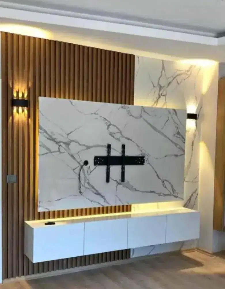 Furniture meja panjang tv custom