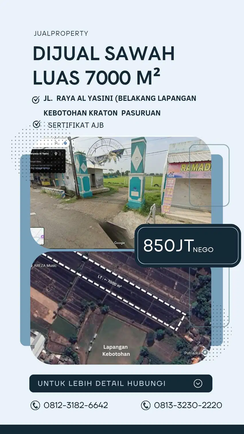 Jual Cepat Sawah 7000 m² Pasuruan