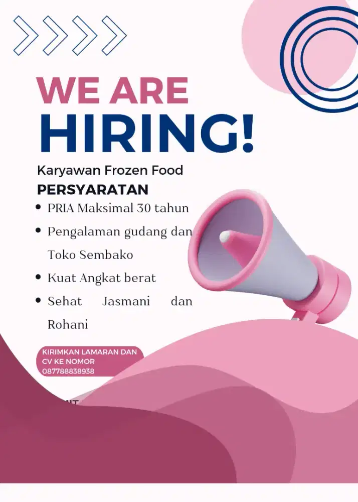 DIBUTUHKAN SEGERA KARYAWAN FROZENFOOD