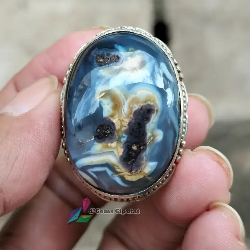 Batu Cincin Akik Permata Natural Agate Chalcedony Karangnunggal Unik