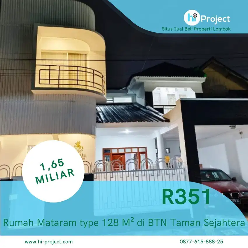 Rumah Lombok type 128 M² di BTN Taman Sejahtera Ampenan R351