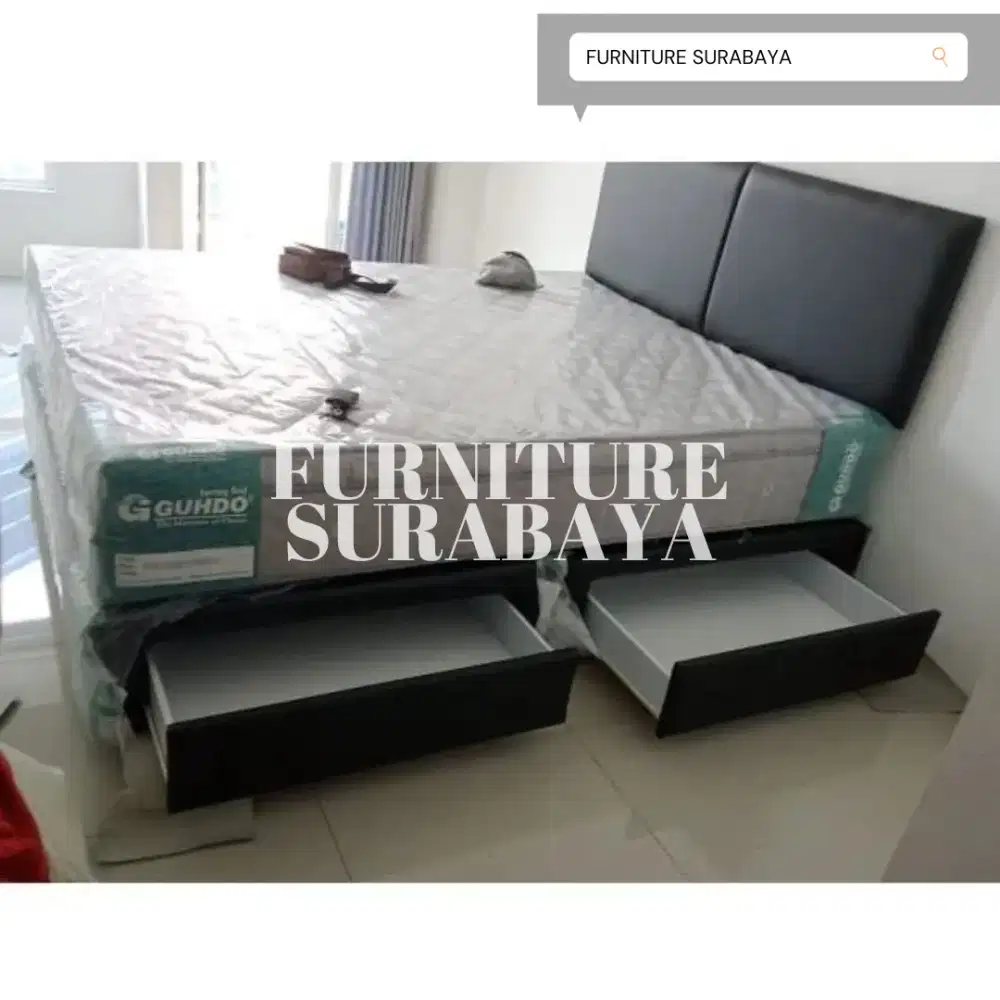 Kasur springbed guhdo set divan laci 90 x 200 drawer bed set murah