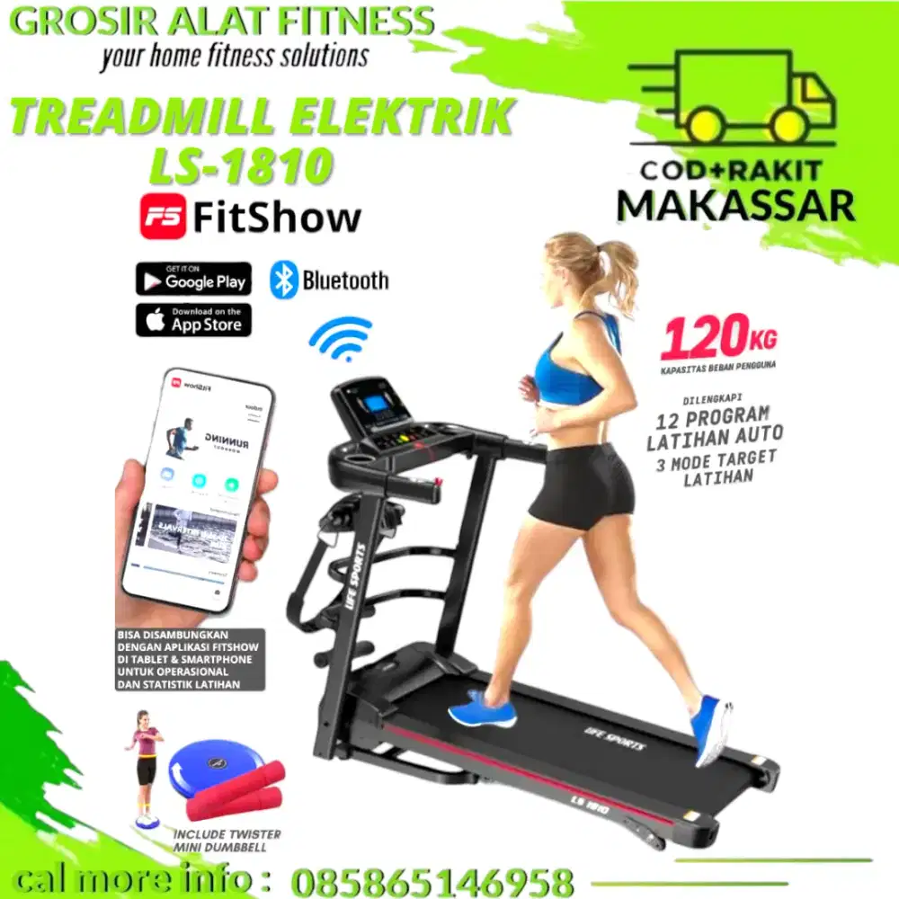treadmill electric ls-1810 original import bergaransi