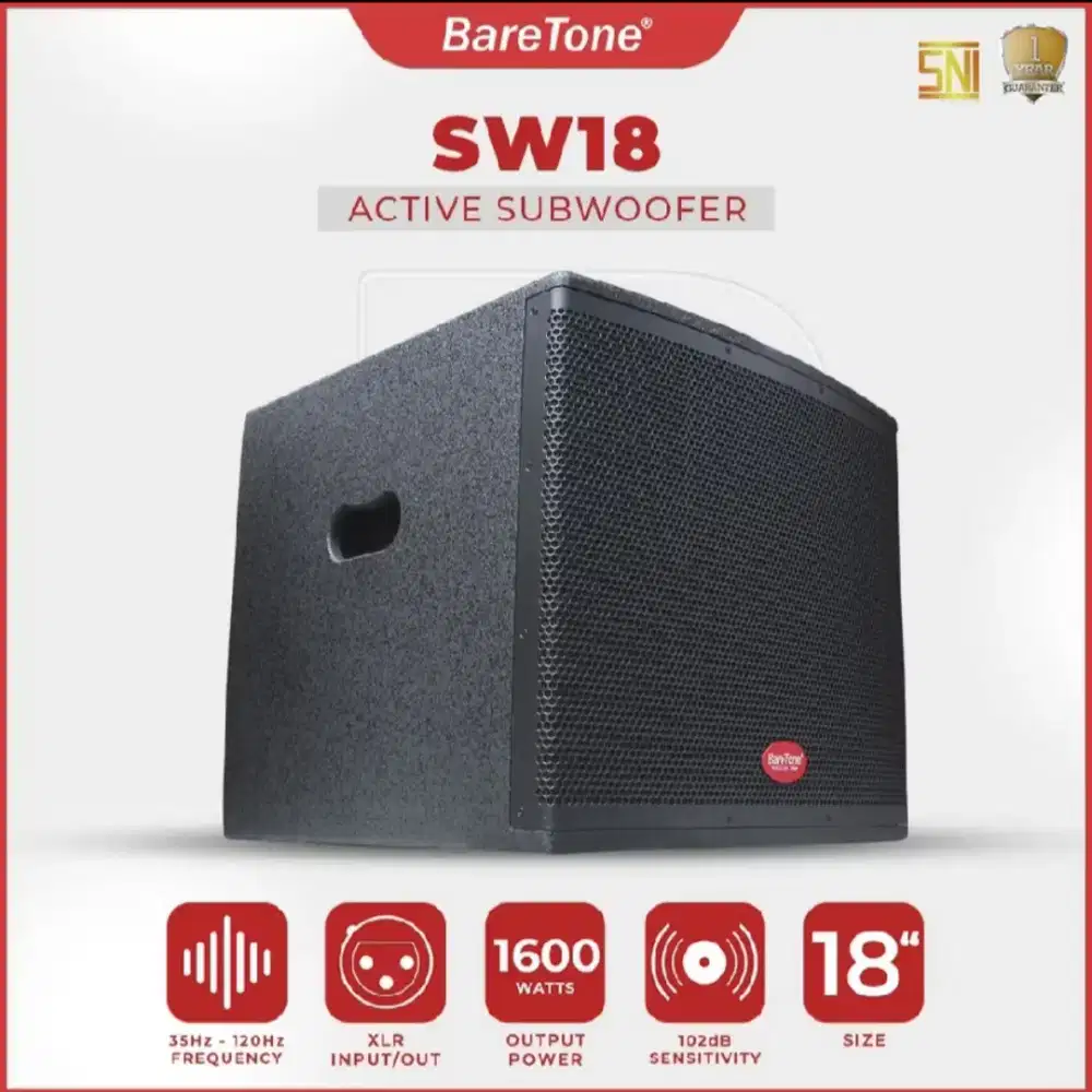Speaker Subwoofer Aktif BARETONE SW-18 1600watt 18inch
