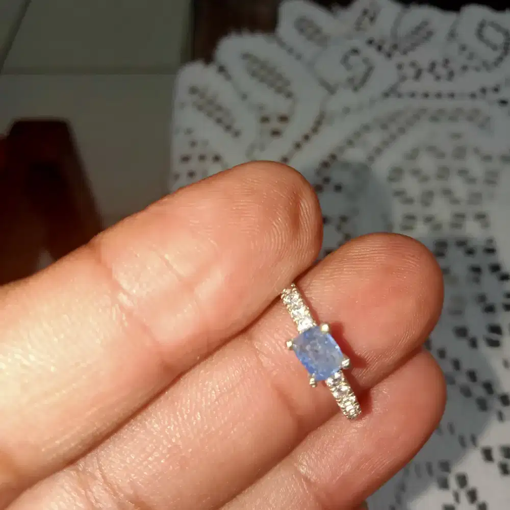 Cincin perak batu safir cyelon