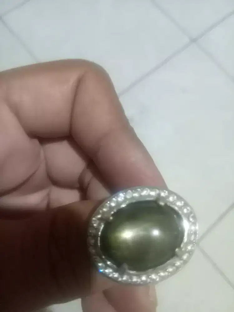 Cincin black safir star premium ori thailand dim gede