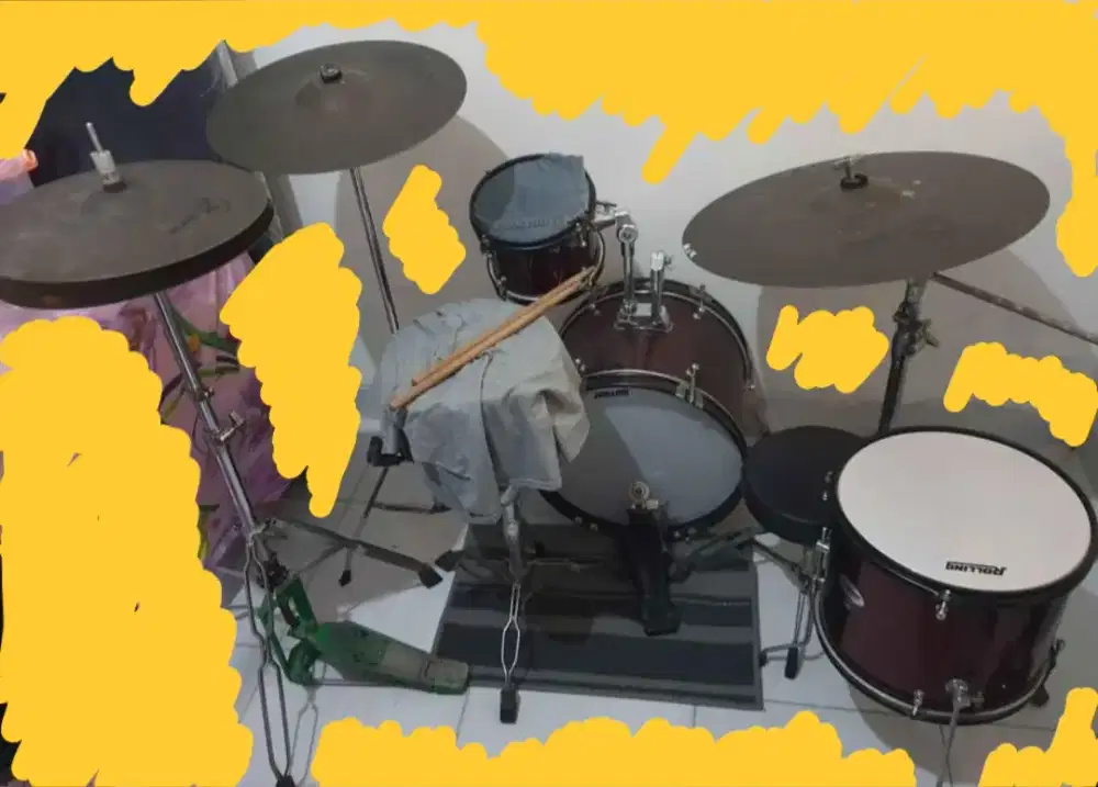 Di Jual Drum Mini  Costum & 1 Set Cymbal Planet Z (Zildjian) Original
