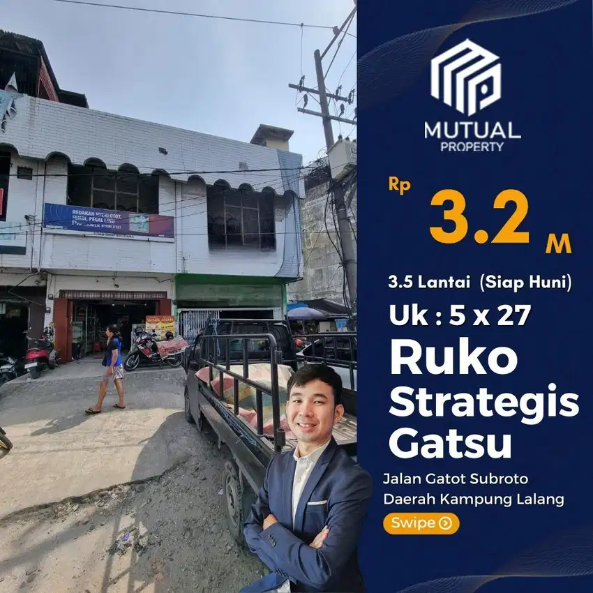 Dijual Ruko Strategis Jalan Besar Sangat dekat pasar Kampung Lalang