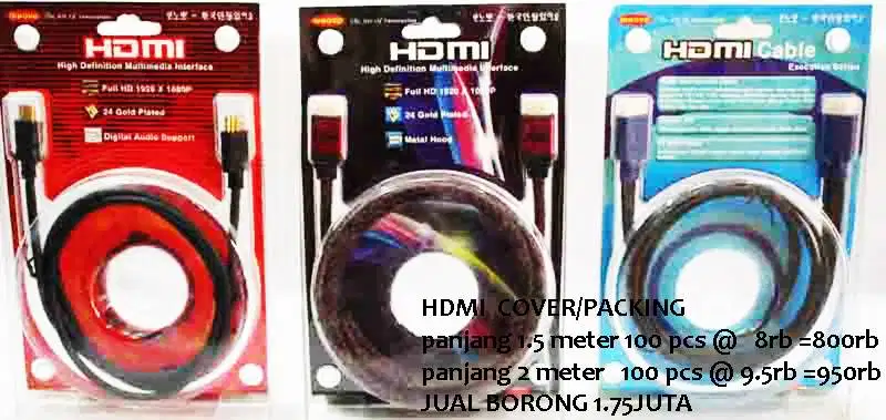 HDMI 1.5M -2M COVER/PACKING  JUAL BORONGAN KABEL HDMI  panjang 1.5 met