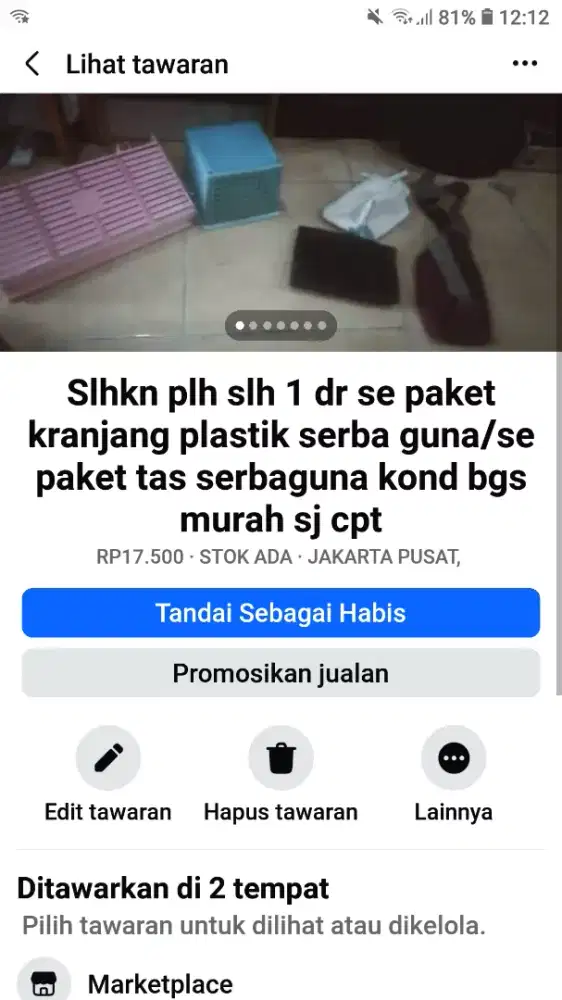 Slhkn plh slh 1 paket dr tas serba guna atau sblh nya hrg murah sj cpt