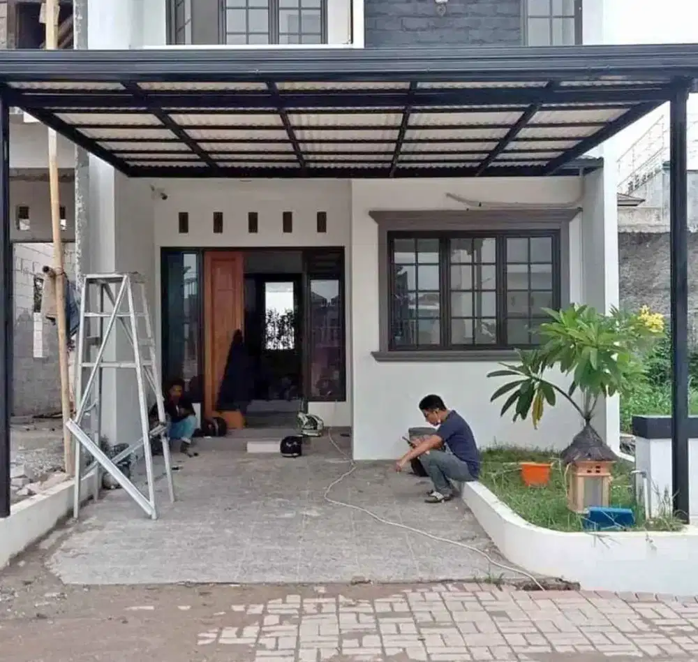 Pemasangan kanopi baja ringan sni promo