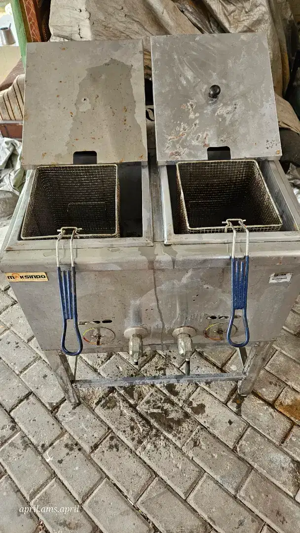 Gas Deep Fryer 2 tank, alat goreng kentang resto/cafe