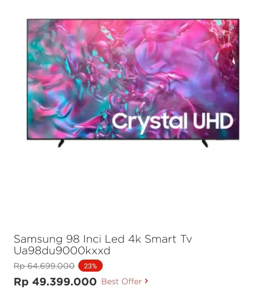 SAMSUNG 98 INCI LED 4K SMART TV UA98DU9000KXXD