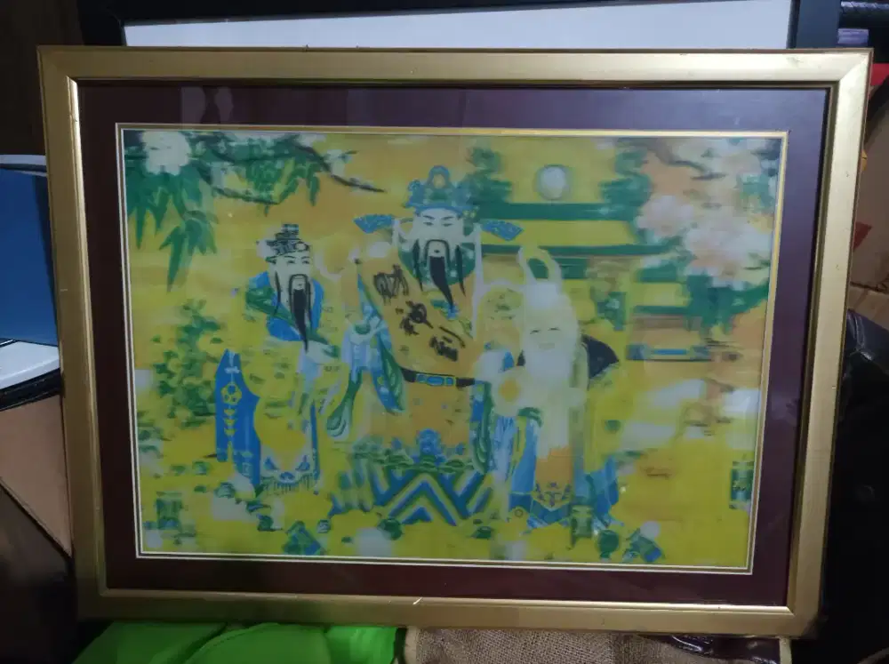 Lukisan dewa kekayaan 3 dimensi uk. 60x40