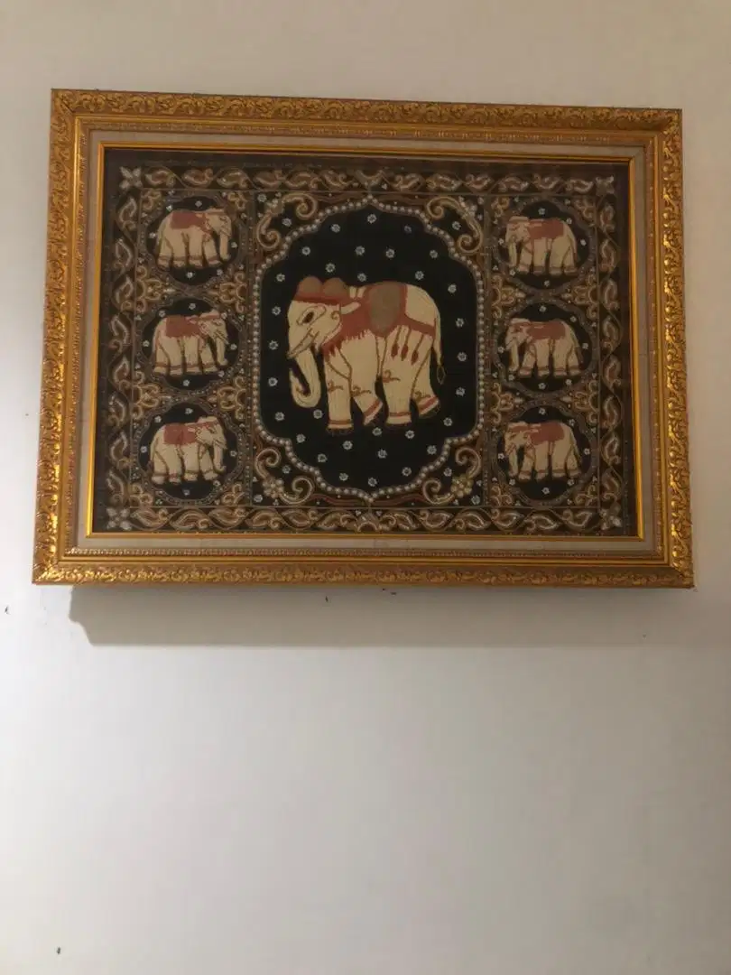 Lukisan manik manik Gajah asli Thailand