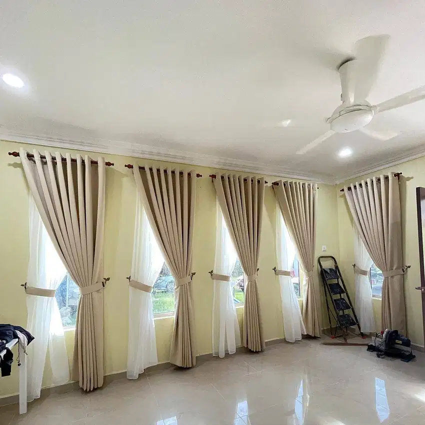 Pasang Gorden Jendela Minimalis Tirai Gordyn Blackout Hordeng Custom