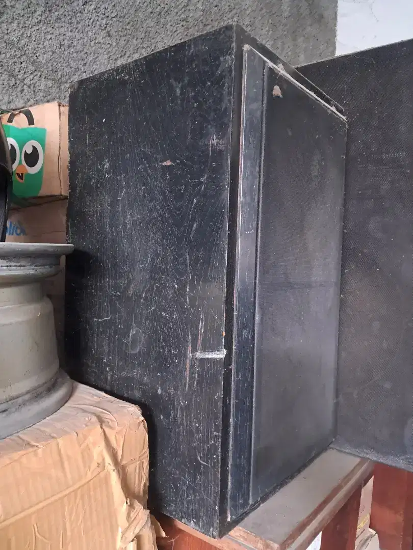Box speaker dari kayu jati tua 12 inc 3 way tebal berat