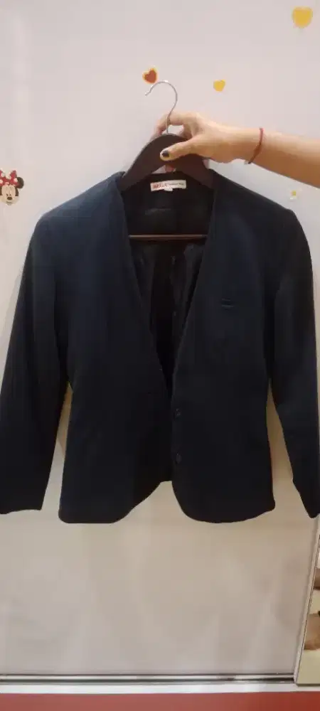 Oneset Blezer dan Celana Kerja warna Navy