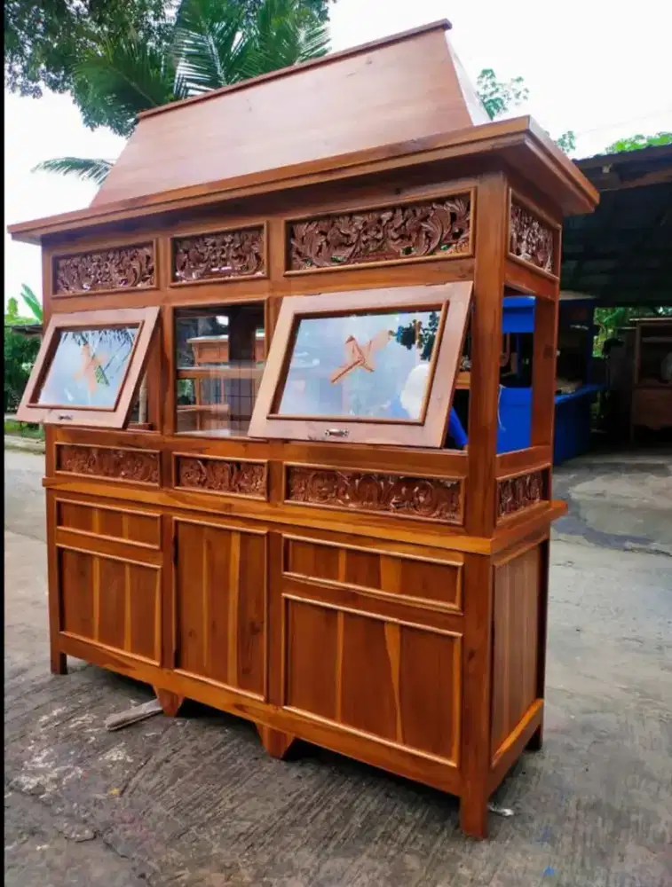 Gerobak mie ayam bakso atap joglo ukir