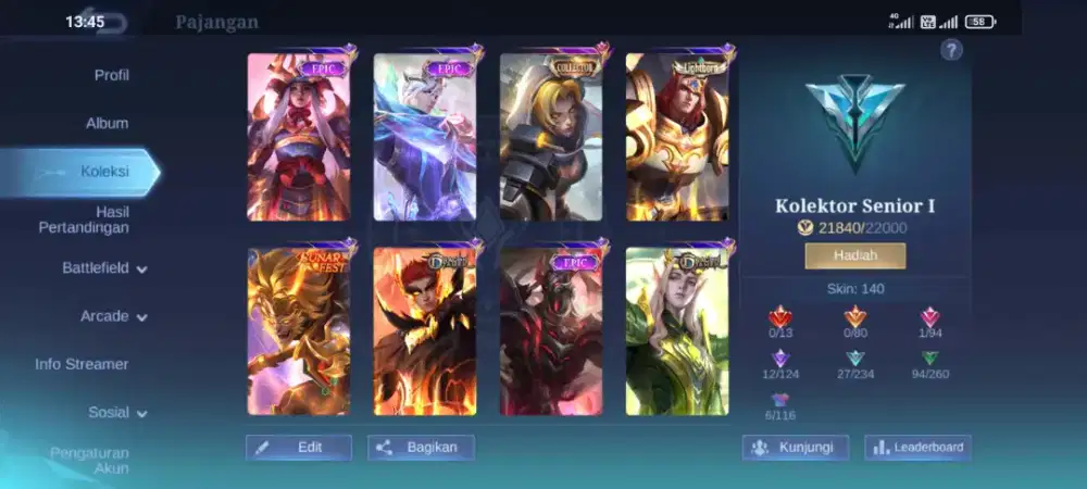 sell an account  mobile legends