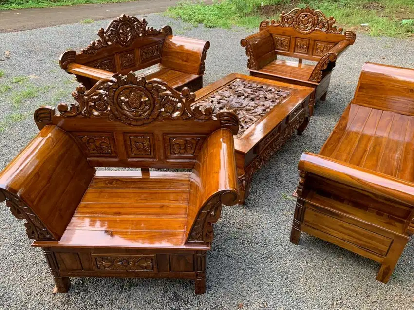 Kursi tamu madura matahari bahan material kayu jati