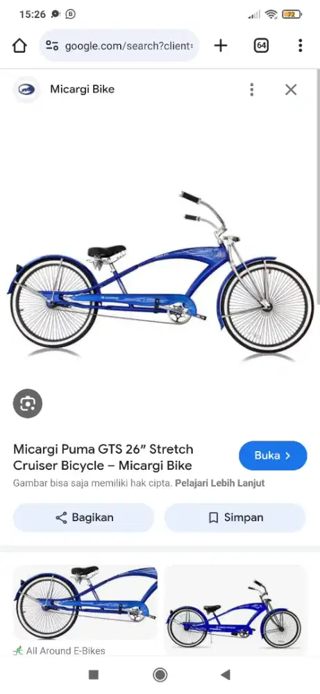 sepeda lowrider limo micargi puma gts original 26 ceper biru crom