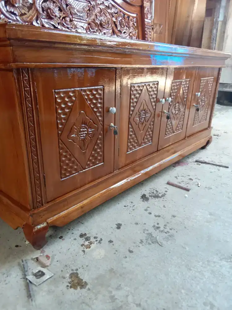 Bupet pendek rata pintu4 kayu jati