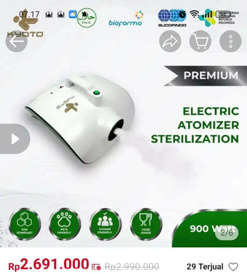 ATOMIZER STERILIZER KYOTO FM-990