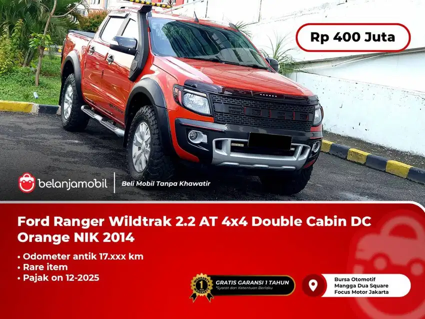 [KM 17RB] Ford Ranger Wildtrak 2.2 AT 4x4 Double Cabin DC Orange 2014