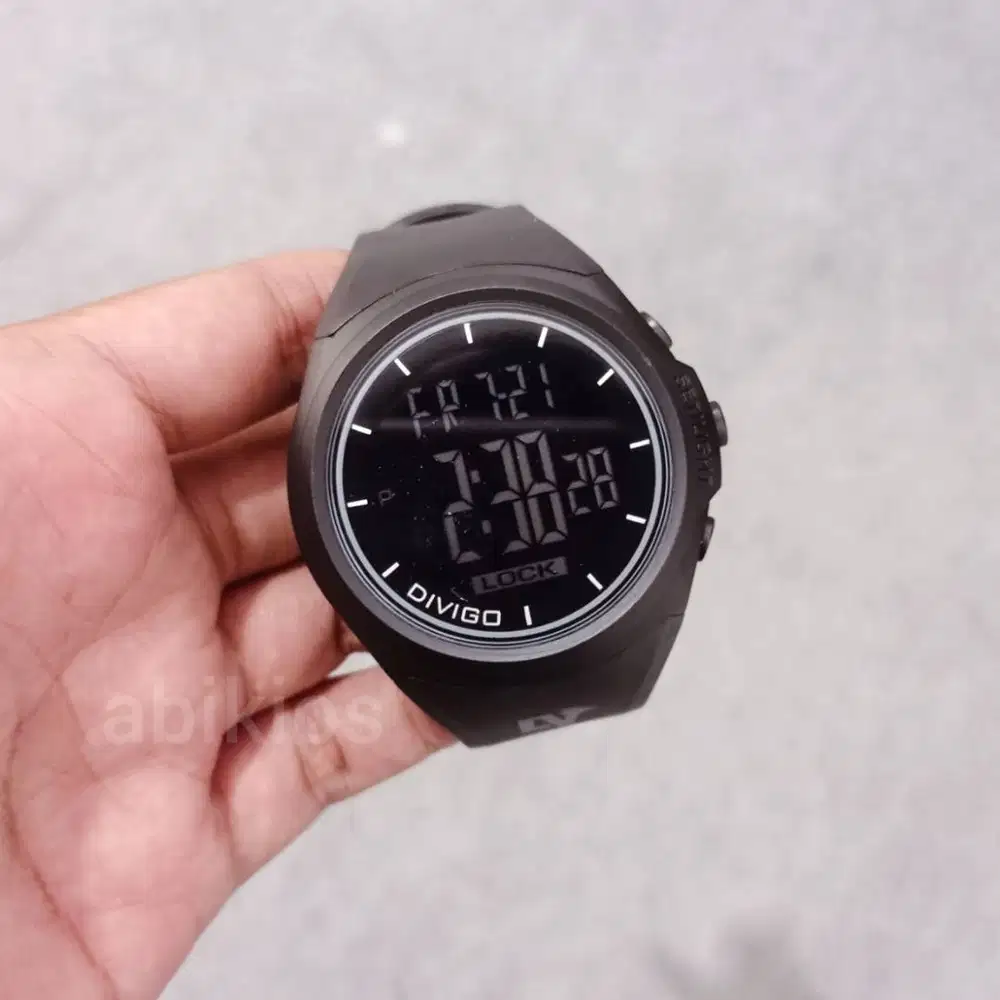 Jam tangan digital sport divigo di2107 pria rubber black