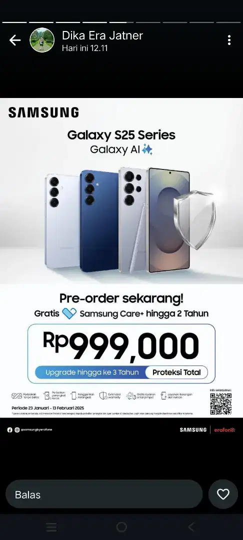 Promo gratis cicilan hingga 2 bulan Samsung S25 Series Via Home credit