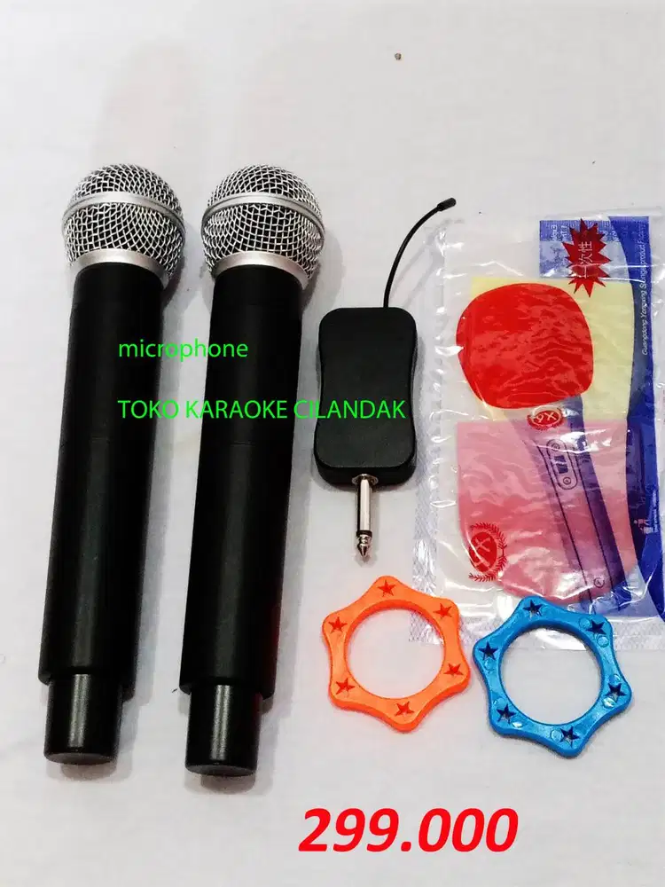 MICROPHONE WIRELESS SIMPLE 2MIC  2MIC + 1 RECEIVER  BATERAI +2 karet