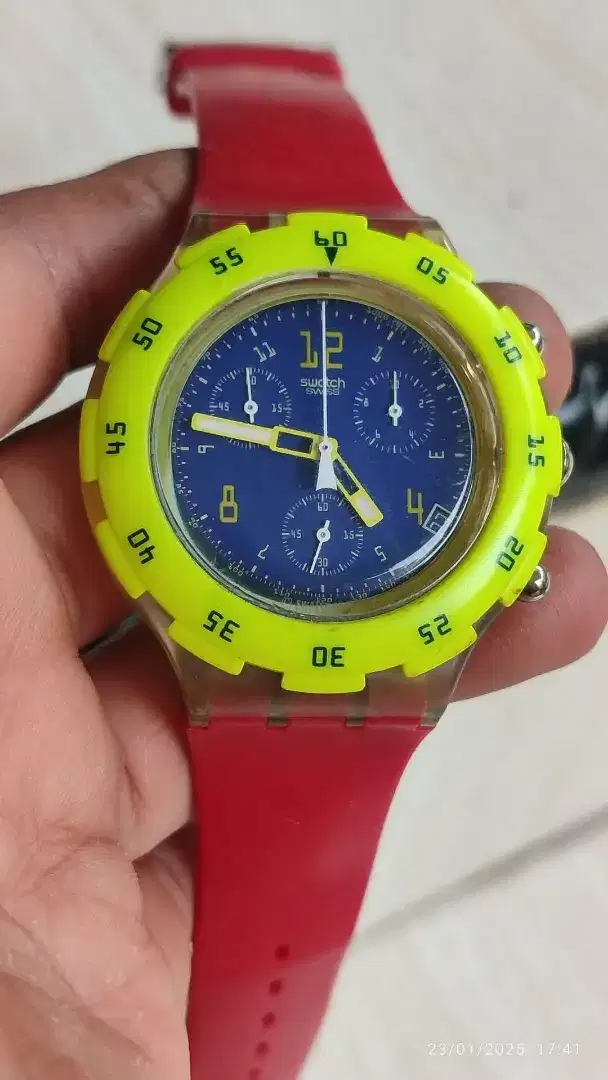 Jam swatch aqua chrono big size full original