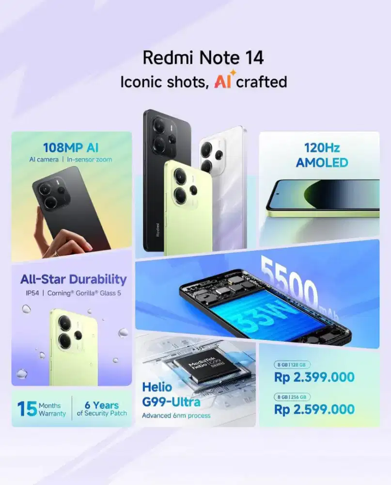 New HP Xiaomi Redmi Note 14 8/128