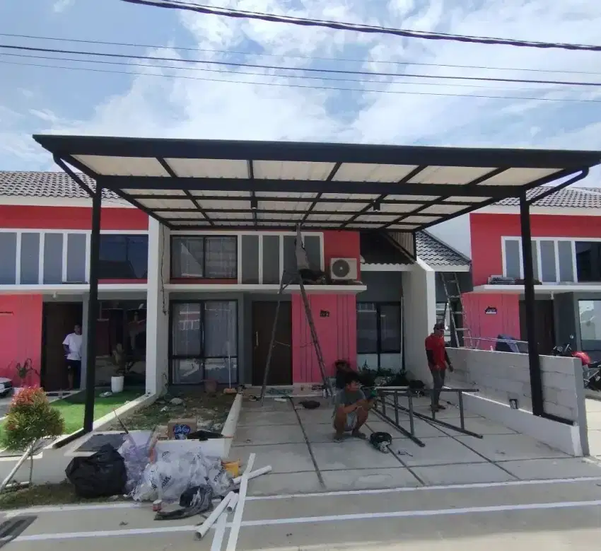 Kanopi atap alderon single layer + talang air modern