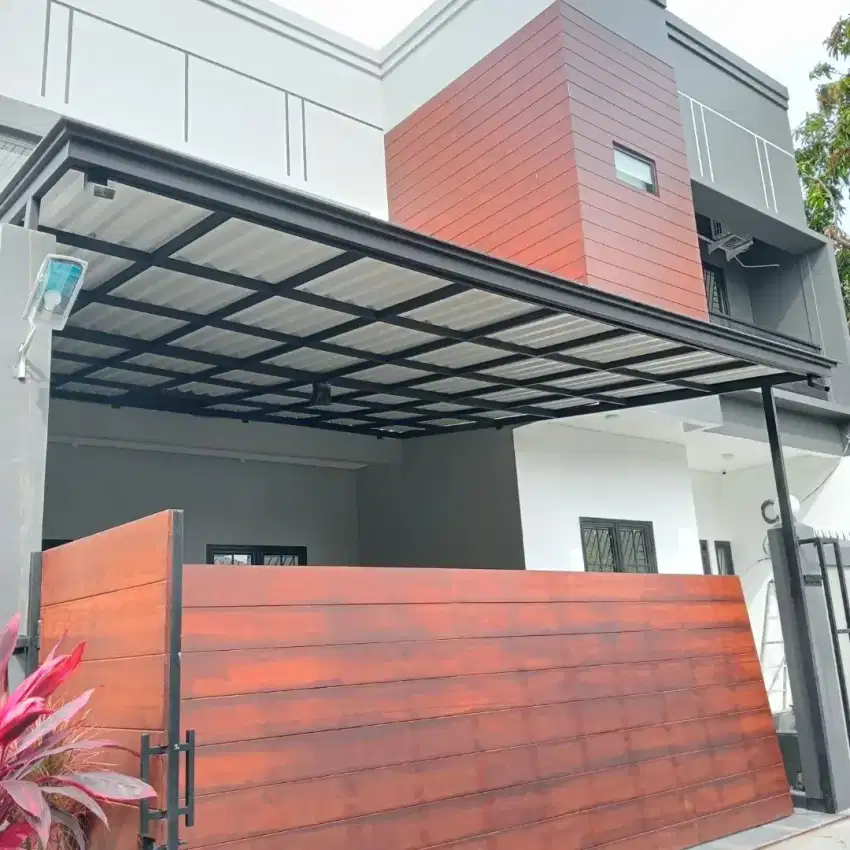 Kanopi atap alderon single layer lengkap list profil talang air modern