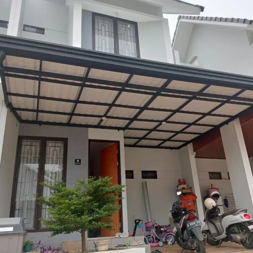 Kanopi atap alderon single layer lengkap list profil talang air modern