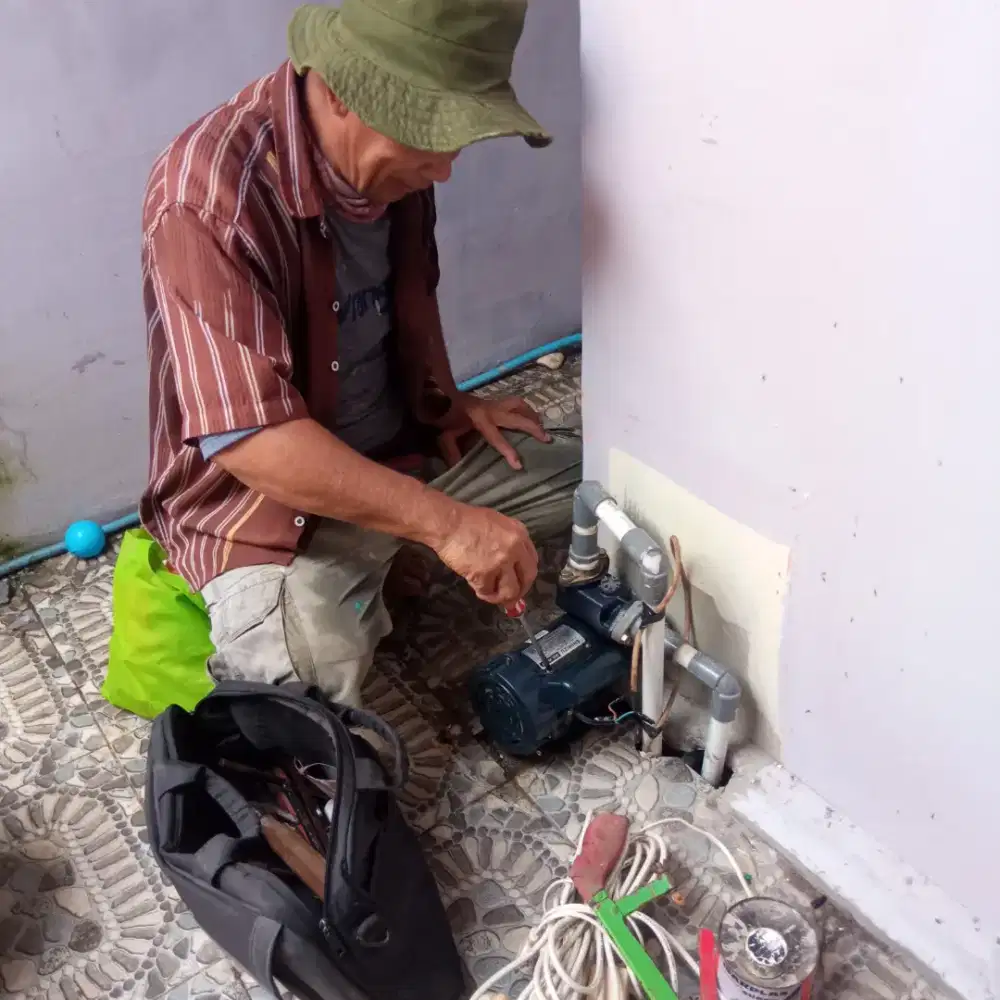 SERVIS POMPA AIR SALURAN MAMPET SUNTIK SUMUR BOR KURAS TANDON AIR