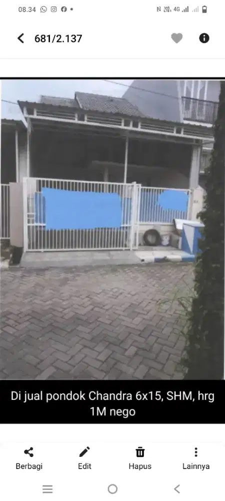 Di jual cepat rumah pondok tjandra harga super negooo