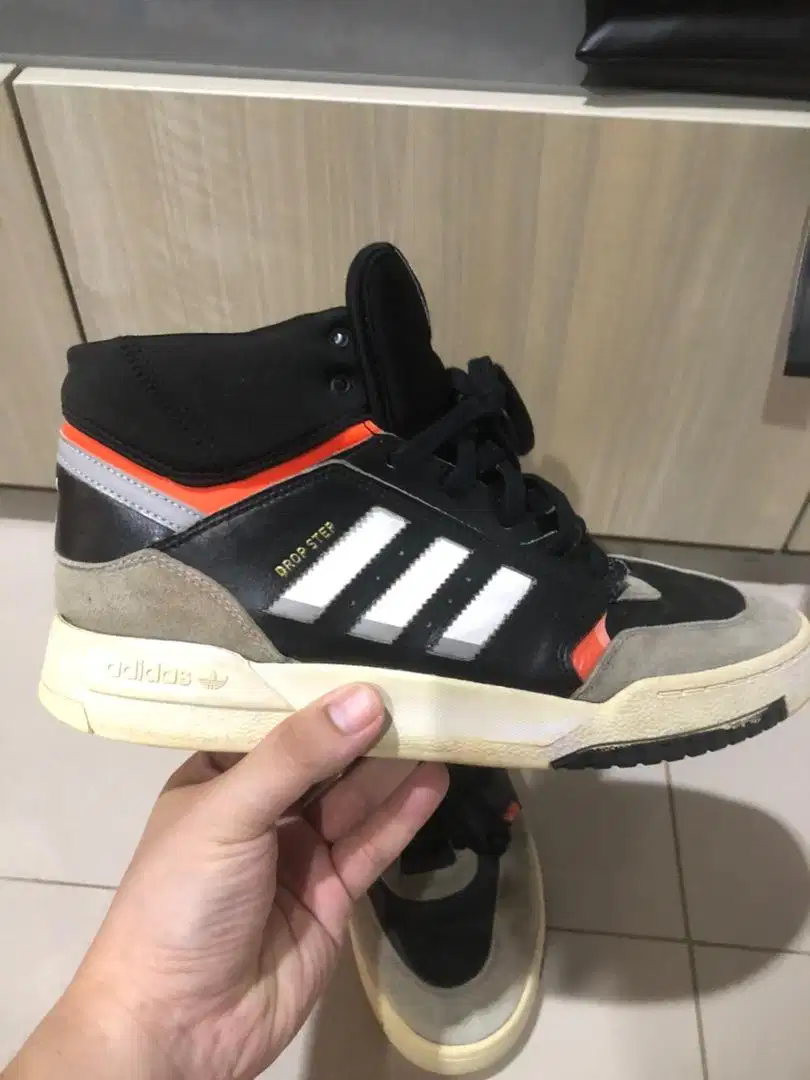 Sepatu Pria Casual Adidas Originals Drop Step Black Orange Mulus