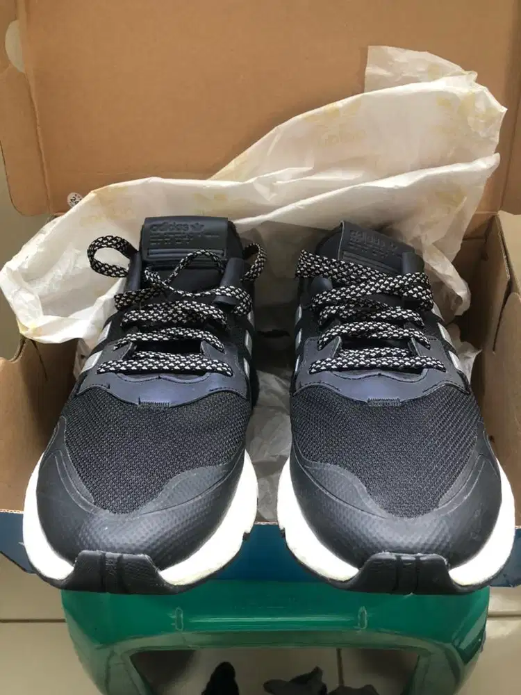 Sepatu ADIDAS Nite Jogger Black Silver Metallic Blue BNIB