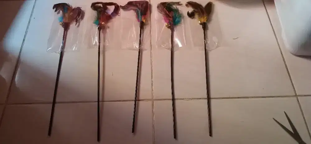 Mainan kucing Tongkat bulu lonceng