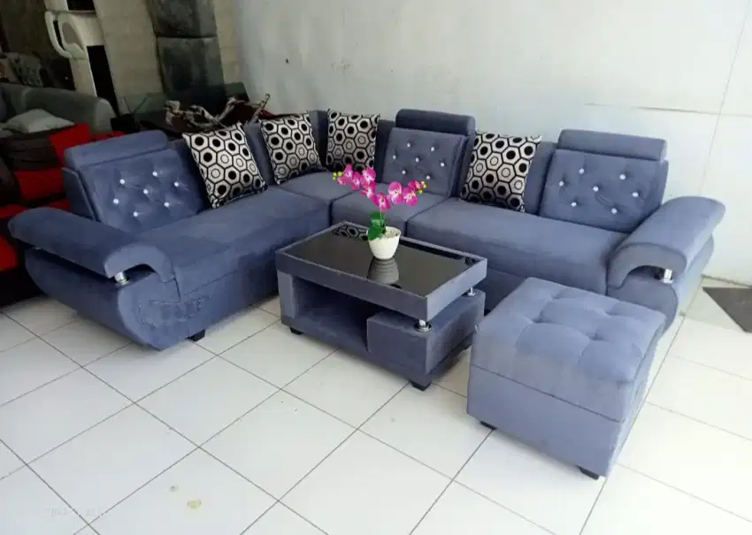 Sofa engkel satu full bludru