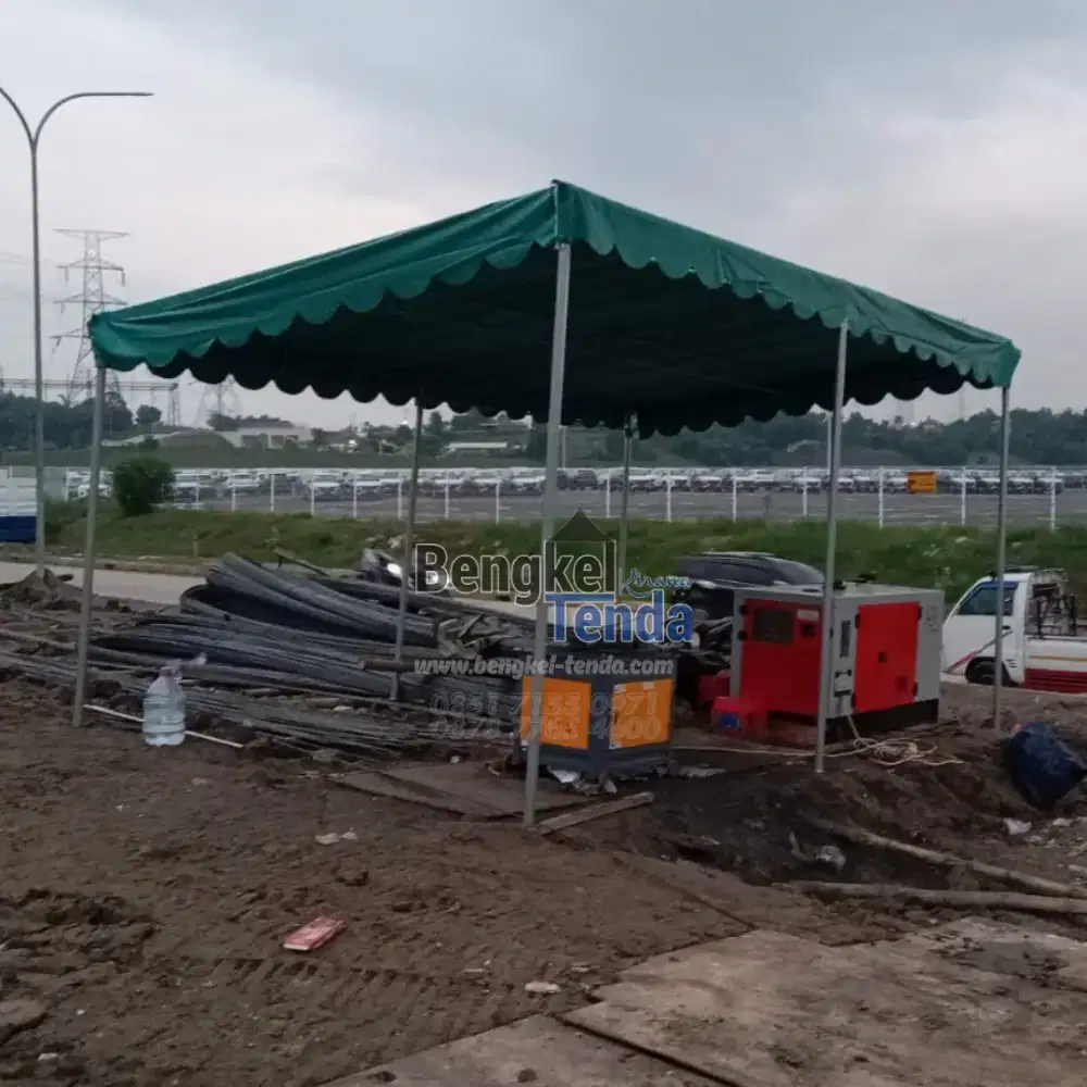 Tenda Datar / Tenda Terop Rangka Besi Pipa Galvanis Terpal Terpaulin